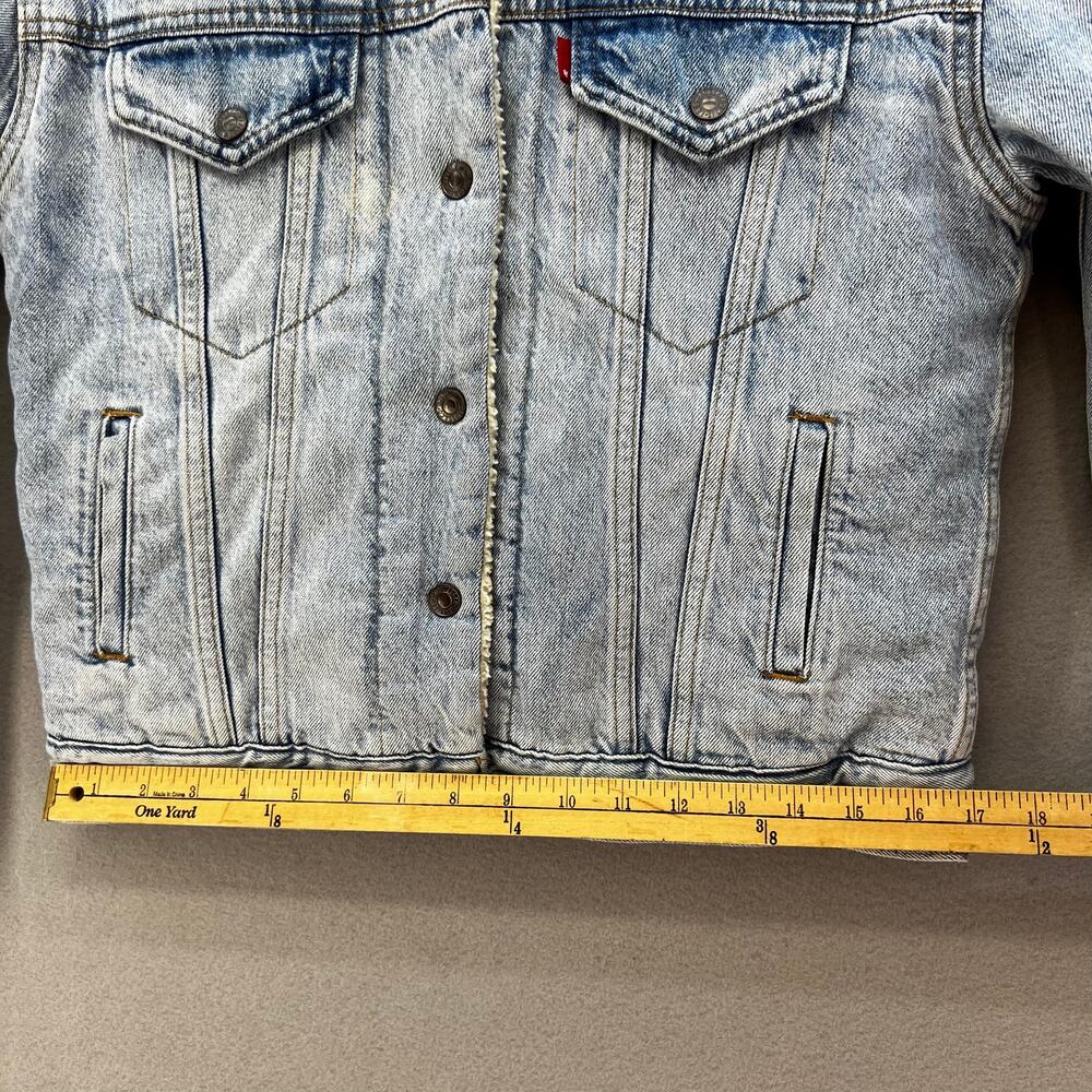 Levi's Denim Jacket Women's XS Light Blue Sherpa Lined Vintage Classic 80s Style - Picture 10 of 12